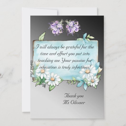 Leraar's appreciation Bedankt kaart (Voorkant)