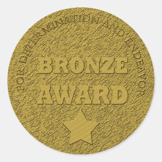 Leraar's "Bronze Award" Motivatie Ronde Sticker (Voorkant)