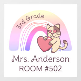 Leraar's Classroom Rainbow Cat Window Cling Decal