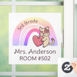 Leraar's Classroom Rainbow Cat Window Cling Decal