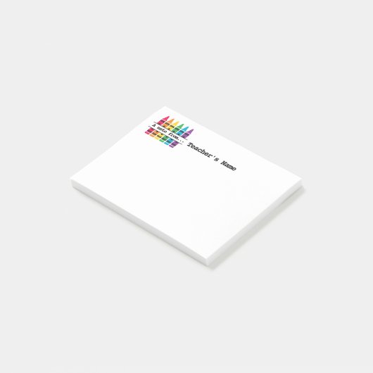 Leraar's kleurrijke Gepersonaliseerd Post-it Note  (Schuin)