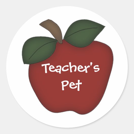 Leraar's Pet/Red Apple Ronde Sticker (Voorkant)