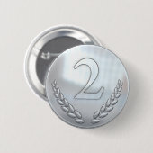 Leraar's Silver 2e Place Award Ronde Button 5,7 Cm (Voorkant /achterkant)