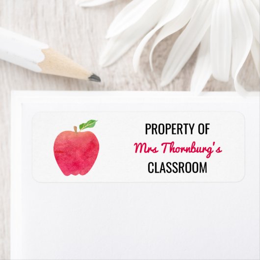 Leraarsbezit van Klaslokaal Waterverf Red Apple Etiket (Insitu)