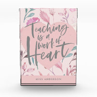 Leraarscadeau chique girly floral waterverf hart