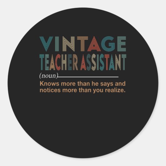 leraarscadeau | onderwijsassistent ronde sticker (Voorkant)