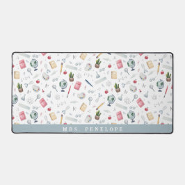 leraarscadeau | Waterverf Patroon Gepersonaliseerd Bureaumat