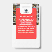 Leraarsidentificatiekaart | Rode Collage School Id Badge (Achterkant)