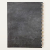 Leraarsnaam Goud Script Rood Apple Blackboard Planner (Achterkant)