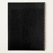 Leraarsnaam Gouden Quote Zwart Leer Elegant Planner (Achterkant)