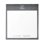 Leraarsnaam waardering quote krijtbord lijst notitieblok (Voorkant)