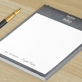 Leraarsnaam waardering quote krijtbord lijst notitieblok