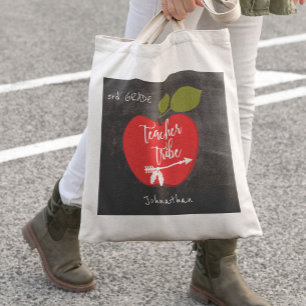 Leraarsstam op school Red Apple Blackboard-pupil Tote Bag