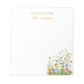 Leraarswaardering Bloemen Botanische Aangepast Notitieblok (Voorkant)