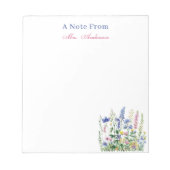 Leraarswaardering Bloemen Botanische Aangepast Notitieblok (Voorkant)