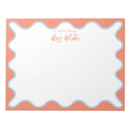 Leraarswaardering Blue Peach Wavy Notitieblok