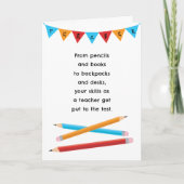 Leraarswaardering Rood Geel Blauw Potloden Kaart (Voorkant)