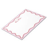 Leraarswaardering Roze Rode Golf Notitieblok (Schuin)