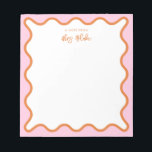 Leraarswaardering Roze Sinaasappel Wavy Notitieblok<br><div class="desc">Perfect cadeau voor docenten,  met roze en oranje golvende rand. Voor meer geavanceerde aanpassingen van dit ontwerp,  bijvoorbeeld het wijzigen van de lay-out,  het lettertype of de tekstgrootte,  klikt u op de knop "AANPASSEN" hierboven. Neem contact met mij op voor eventuele vragen!</div>