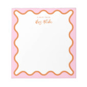 Leraarswaardering Roze Sinaasappel Wavy Notitieblok (Voorkant)