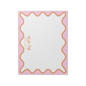 Leraarswaardering Sinaasappel en Pink Wavy Notitieblok (Linkerzijde)