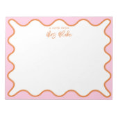 Leraarswaardering Sinaasappel en Pink Wavy Notitieblok (Voorkant)