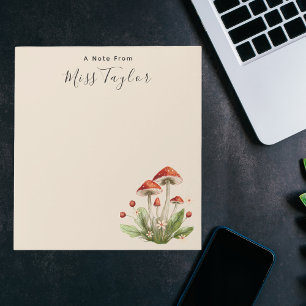 Leraarswaardering Stijlvolle Retro Paddestoel Notitieblok