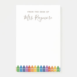 Lerarar bedankbrief – Regenboogkrijt aangepaste au Post-it® Notes