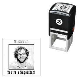 Lerararfoto / Gepersonaliseerd “Je bent een supers Zelfinktende Stempel