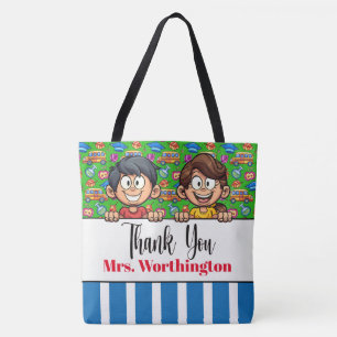 LERARE Dank Je Met Namen op de ACHTERKANT!  Tote Bag