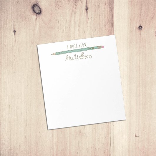 Leraren Aangepast, geïllustreerd potlood Notitieblok