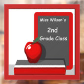 Leraren Apple Chalkboard Classroom Aangepast Raamsticker (Vel 2)