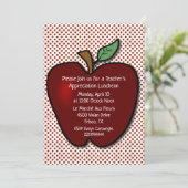Leraren Apple op Polka Dots Luncheon  Kaart (Staand voorkant)