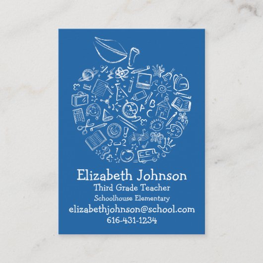 Leraren Apple Visitekaartje - blauw