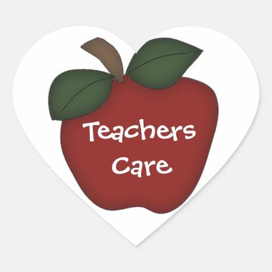 Leraren Care-Red Apple Vierkante Sticker (Voorkant)