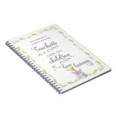 Leraren Citaat Cute Unicorn Plant Pot Personeelsfo Notitieboek (Rechterzijde)