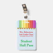 Leraren Colorful Hall Pass Badge (Achterkant met clip)