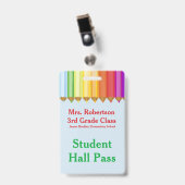 Leraren Colorful Hall Pass Badge (Voorzijde met clip)