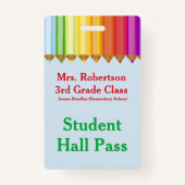 Leraren Colorful Hall Pass Badge (Voorkant)