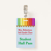 Leraren Colorful Hall Pass Badge (Achterkant met clip)