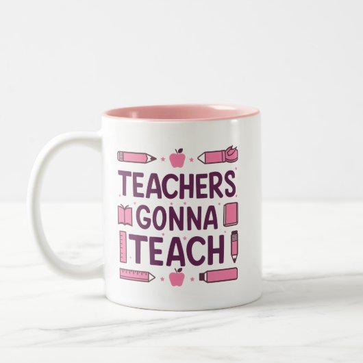 Leraren die les geven tweekleurige koffiemok (Links)