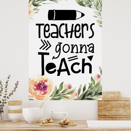 Leraren die poster leren (Keuken)