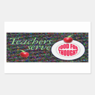 Leraren dienen voedsel voor gedachte. rechthoekige sticker