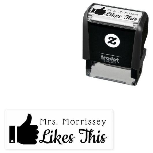 Leraren duimen op en dat is hetzelfde  zelfinktende stempel (In situ)