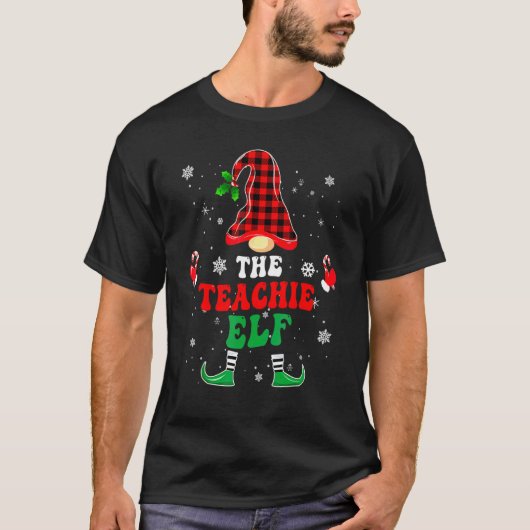 Leraren Elf T-shirts Matching Groep Kerst Pyjama (Voorkant)