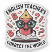 Leraren Engels Corrigeren de Wereld – Trots op Gra Sticker (Voorkant)