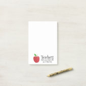 Leraren gezegden eenmalig plant van rode appel post-it® notes (Op bureau)