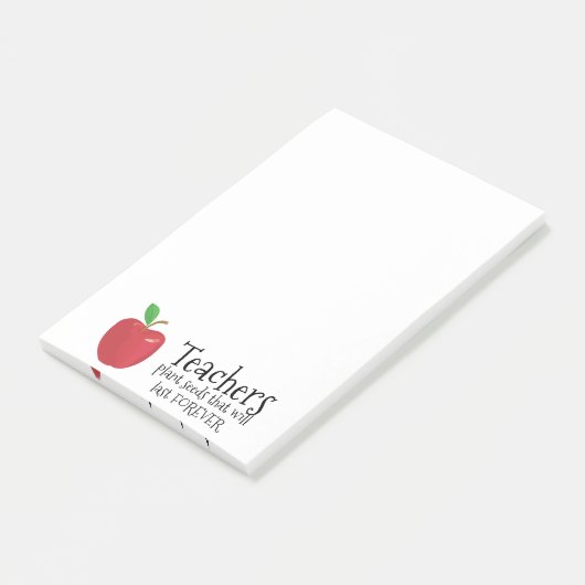 Leraren gezegden eenmalig plant van rode appel post-it® notes (Schuin)