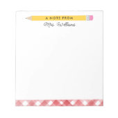 Leraren Gift Custom Geïllustreerd Geel Potlood Notitieblok (Voorkant)