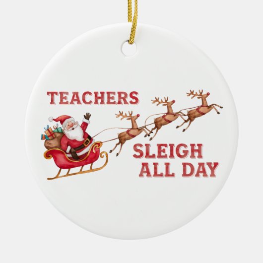 Leraren glijden de hele dag keramisch ornament (Voorkant)